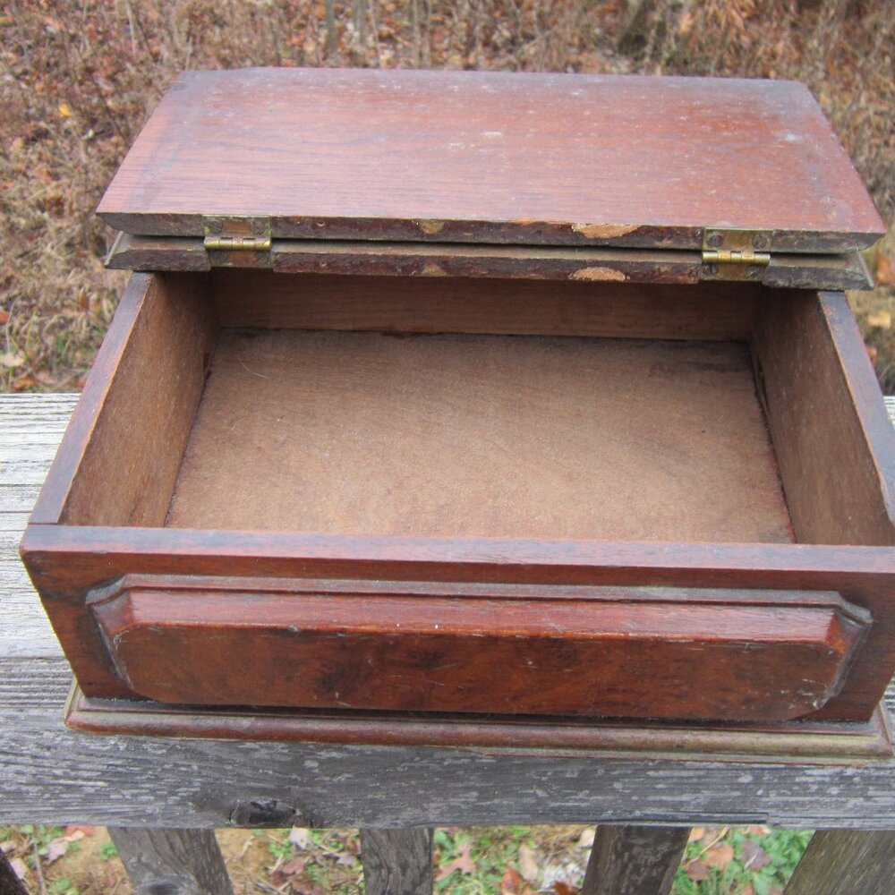 Rustic Primitive Wood Storage Box- Handmade- Jewelry, Trinkets, Sewing, Storage